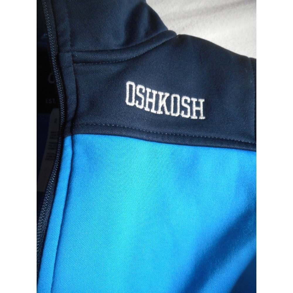 Osh Kosh Baby Size 2T Jacket zip front 2 tone blue Embroidered logo w/ pockets - Picture 3 of 4